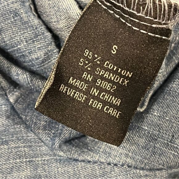 Poetic Justice denim fake wrap sleeveless short romper - Picture 9 of 12